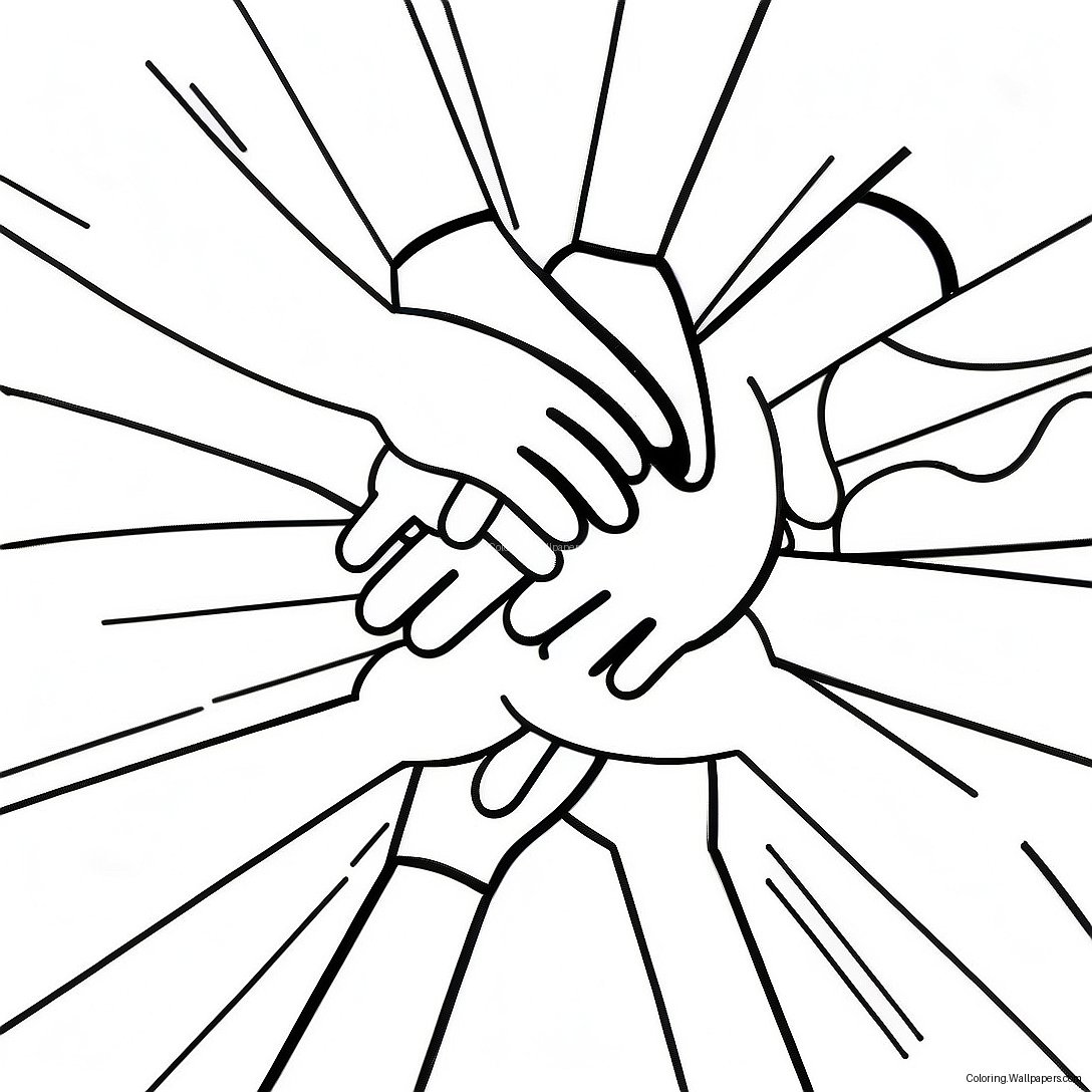 Diverse Hands Holding Together Coloring Page 53685