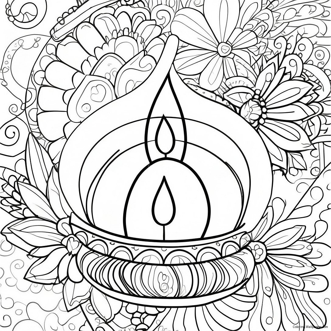 Diya Coloring Page 58077