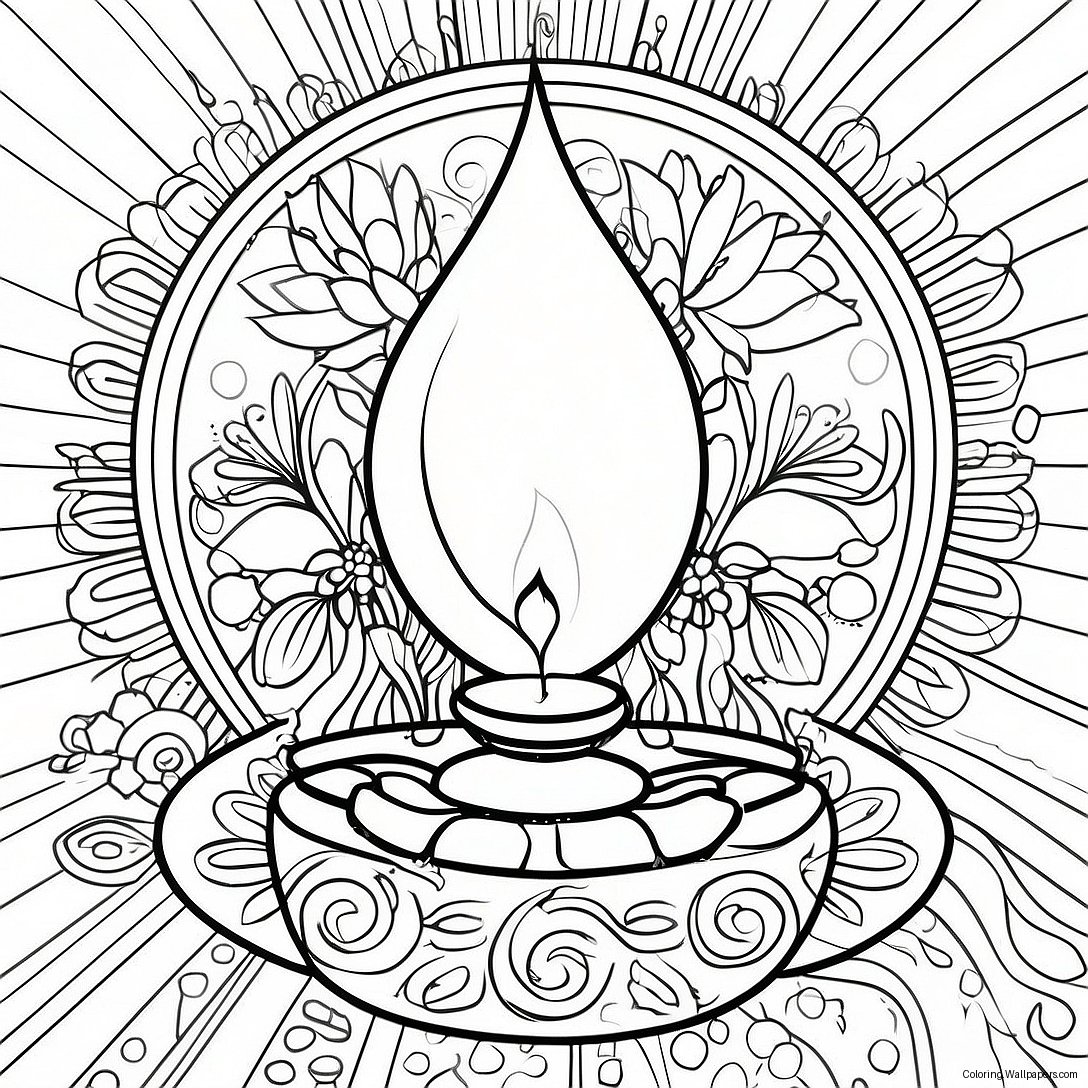 Diya Coloring Page 58078