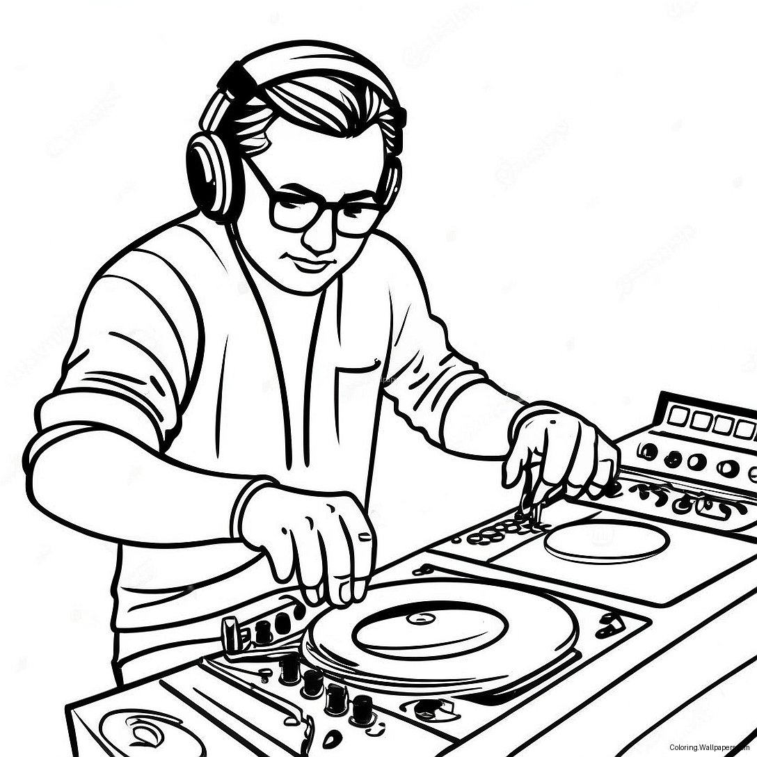 Dj Musik Mixing Ausmalbild 35097