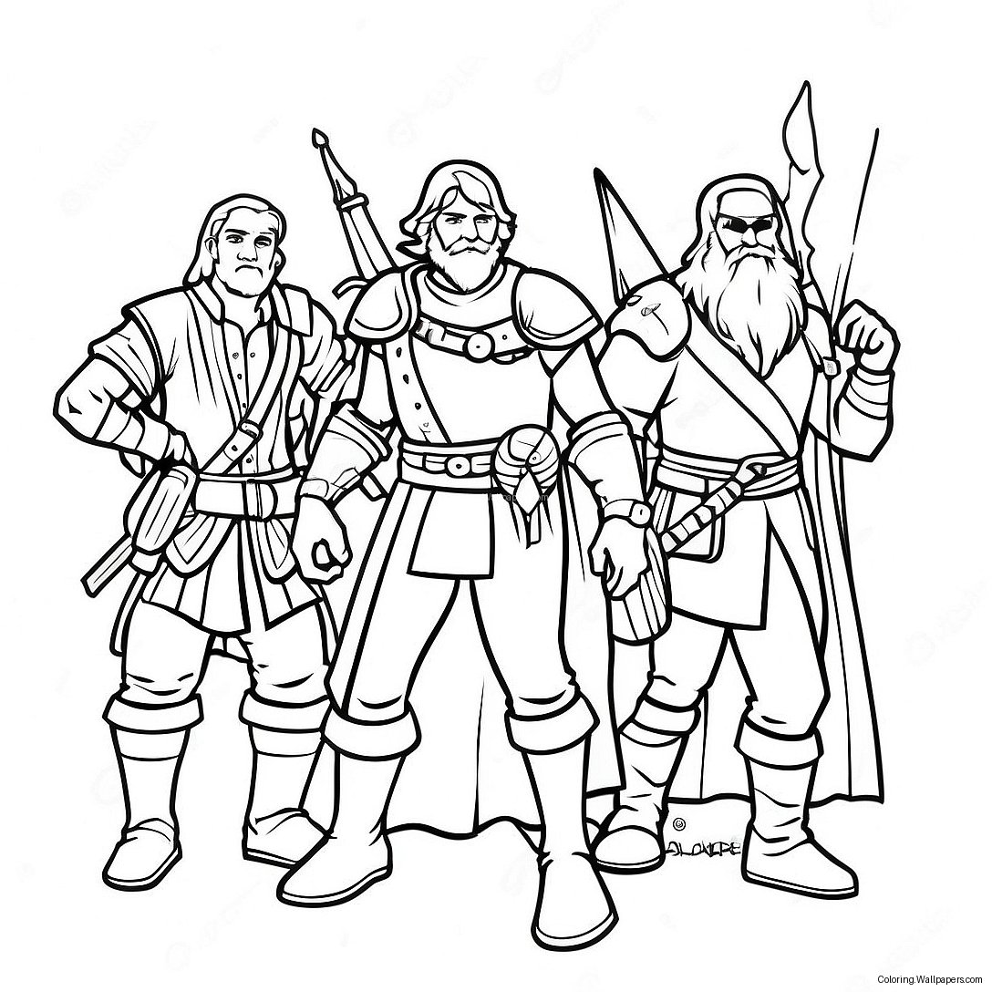 Página Para Colorear Fiesta De Aventureros De Dnd 3196