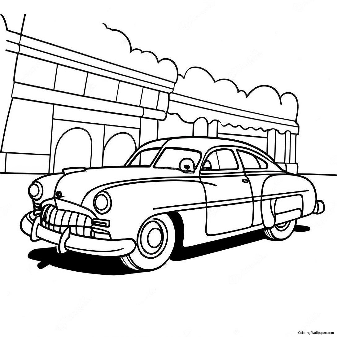 Page À Colorier De Doc Hudson Voiture Classique 51790