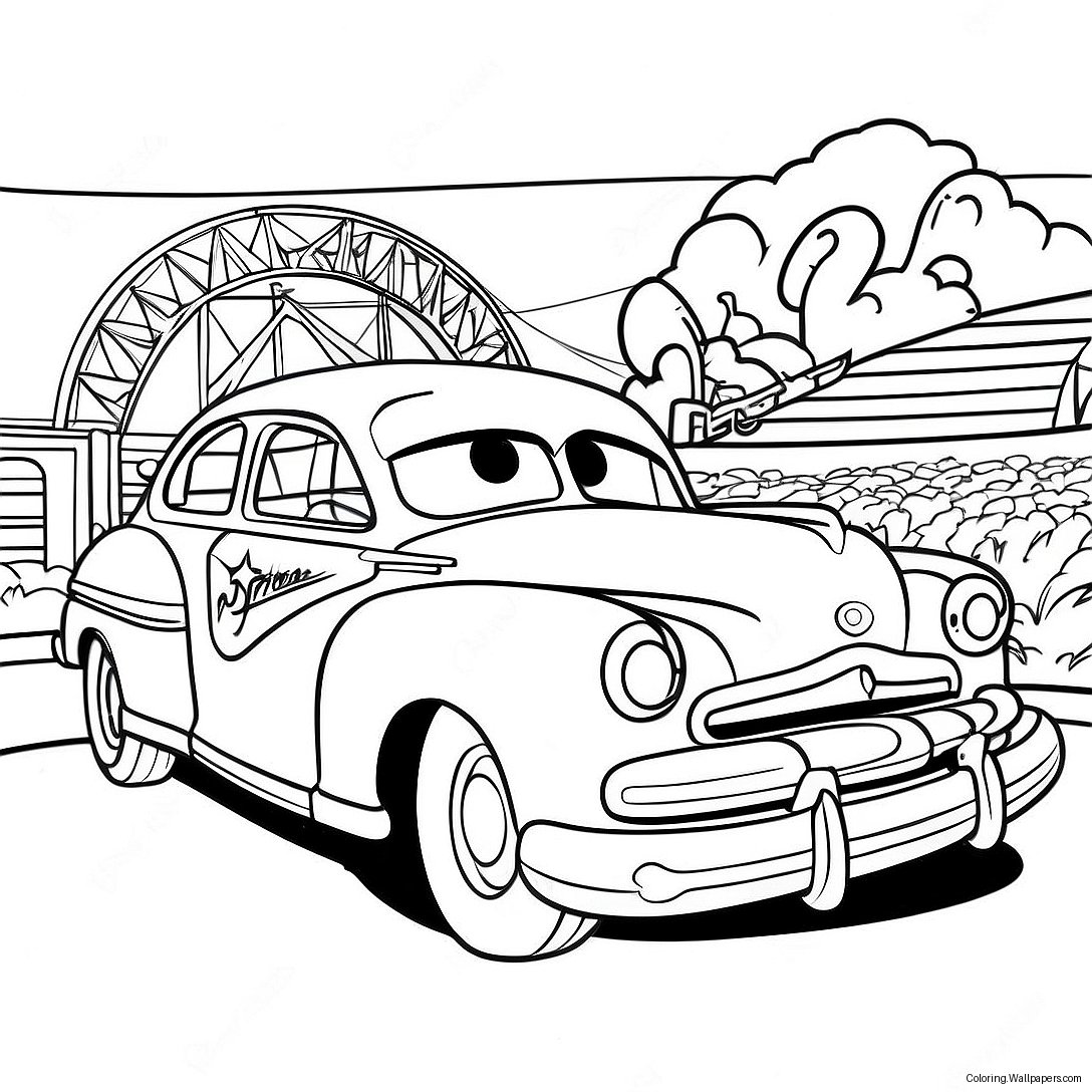 Doc Hudson Rennszene Ausmalbild 51784