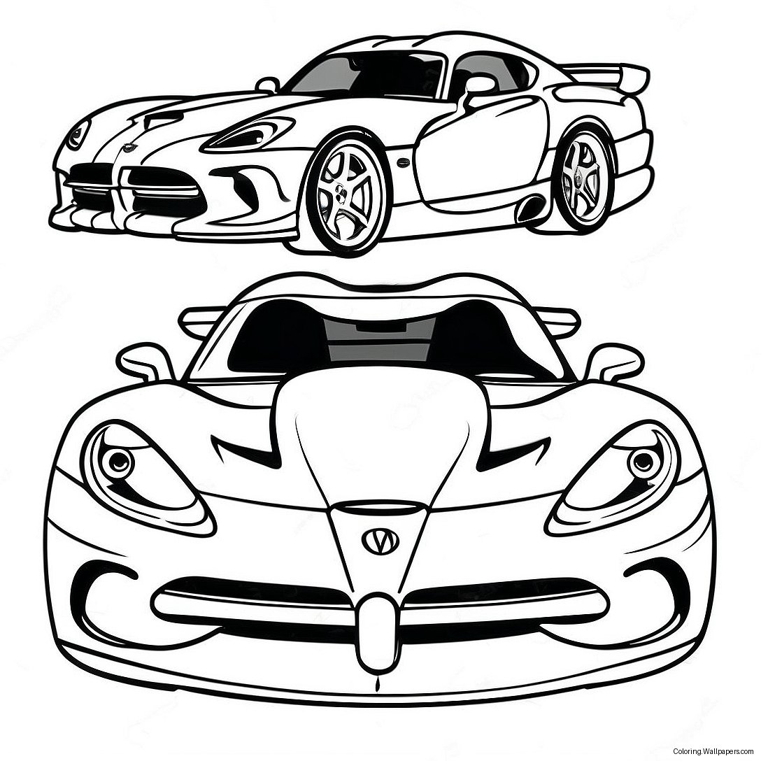 Dodge Viper Sports Car Coloring Page 41140