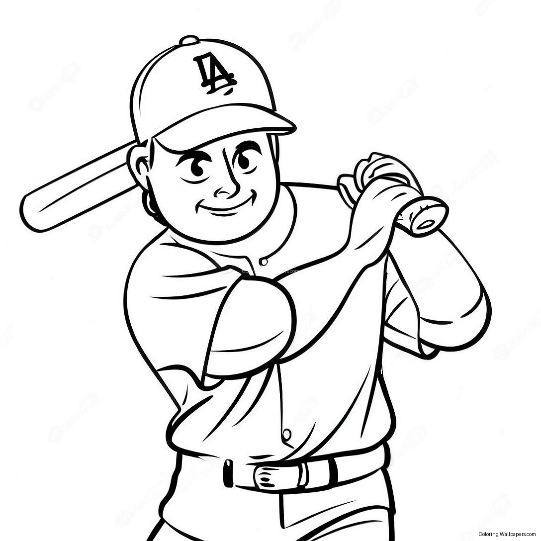 Dodgers Spieler Mit Schläger Ausmalbild 15052