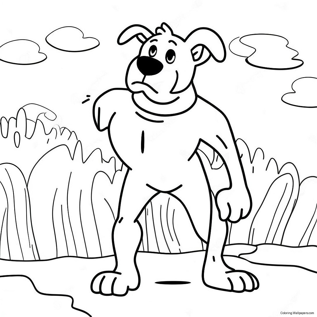 Dog Man In Action Coloring Page 28960