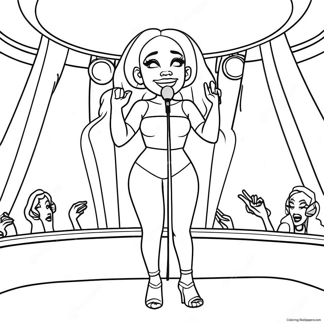 Doja Cat Singing On Stage Coloring Page 52289