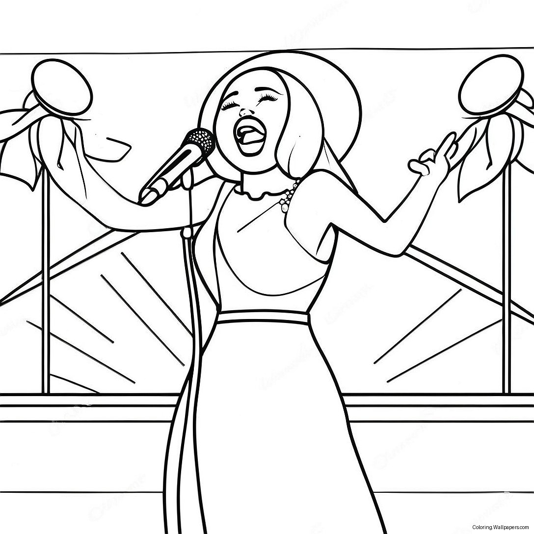 Doja Cat Singing On Stage Coloring Page 52290