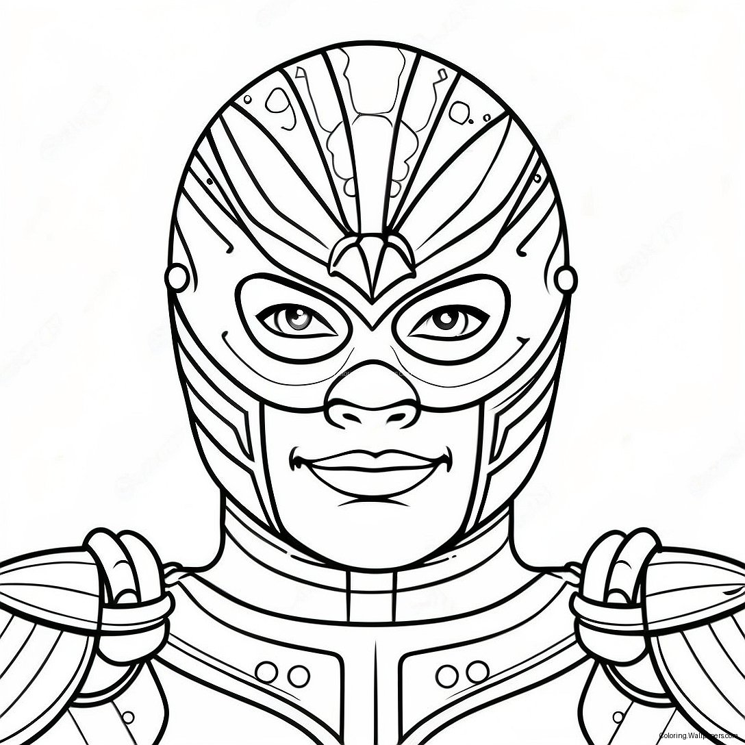 Dominik Mysterio In Colorful Mask Coloring Page 31206