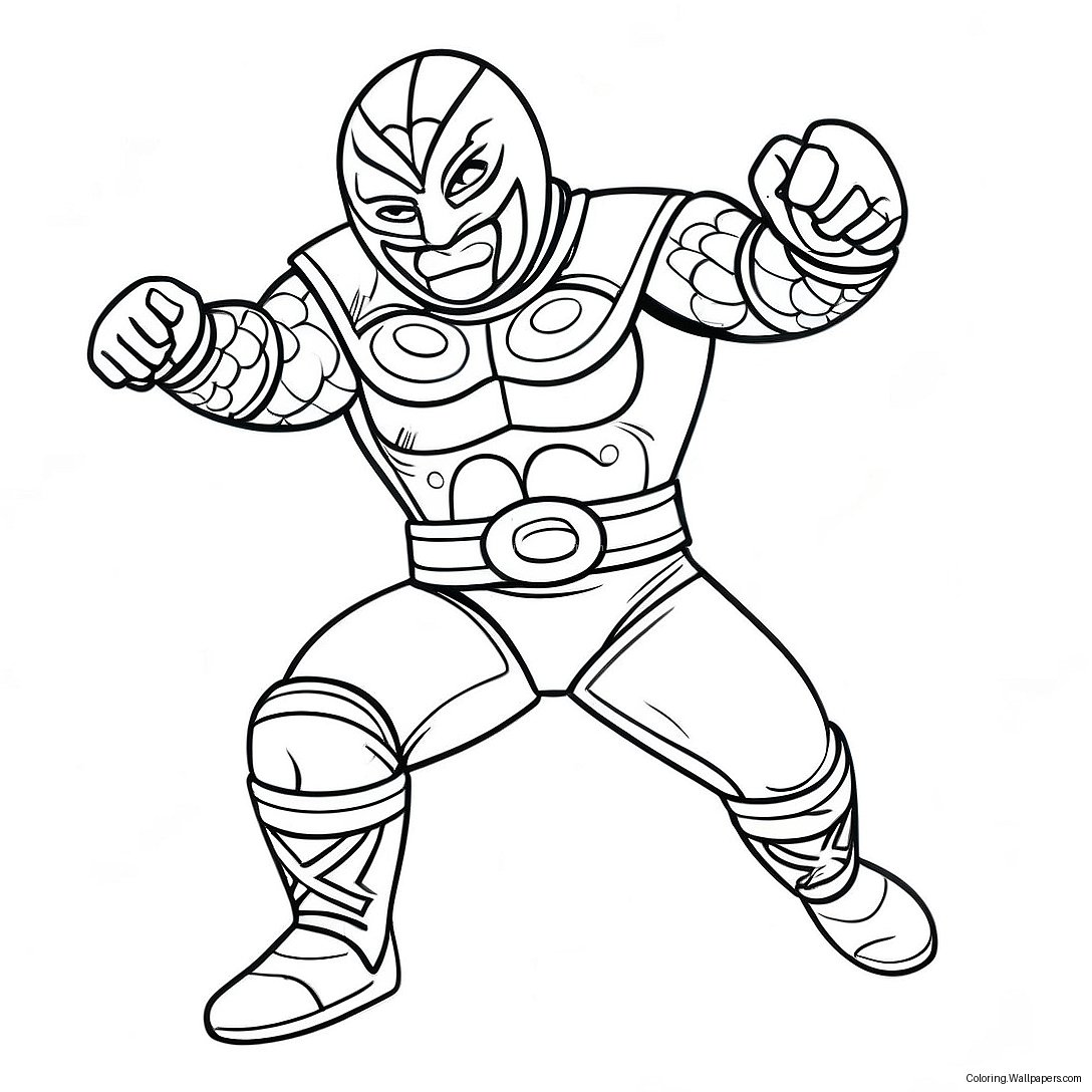 Dominik Mysterio Wrestling Action Coloring Page 31202