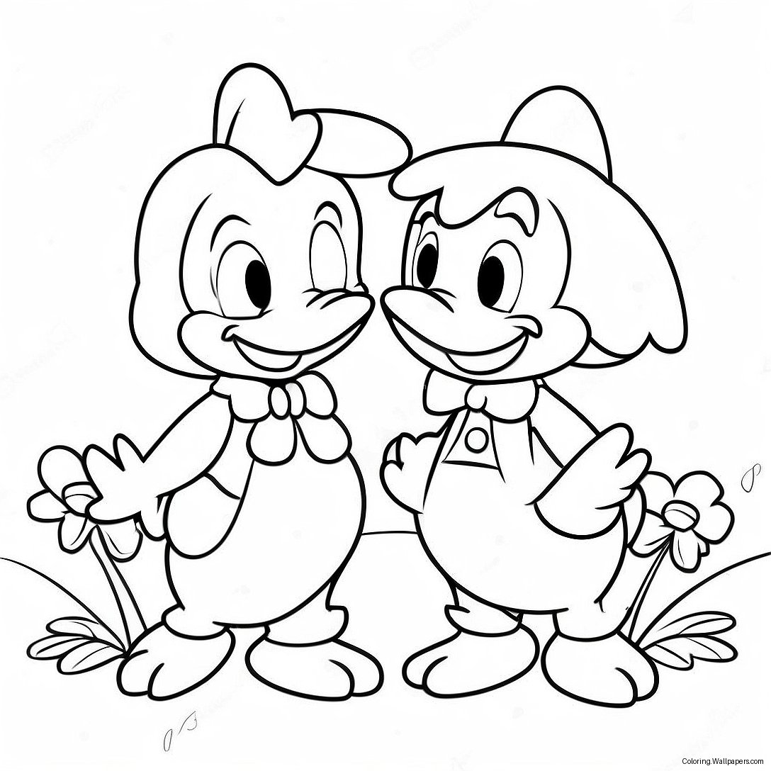 Donald And Daisy Coloring Page 42306