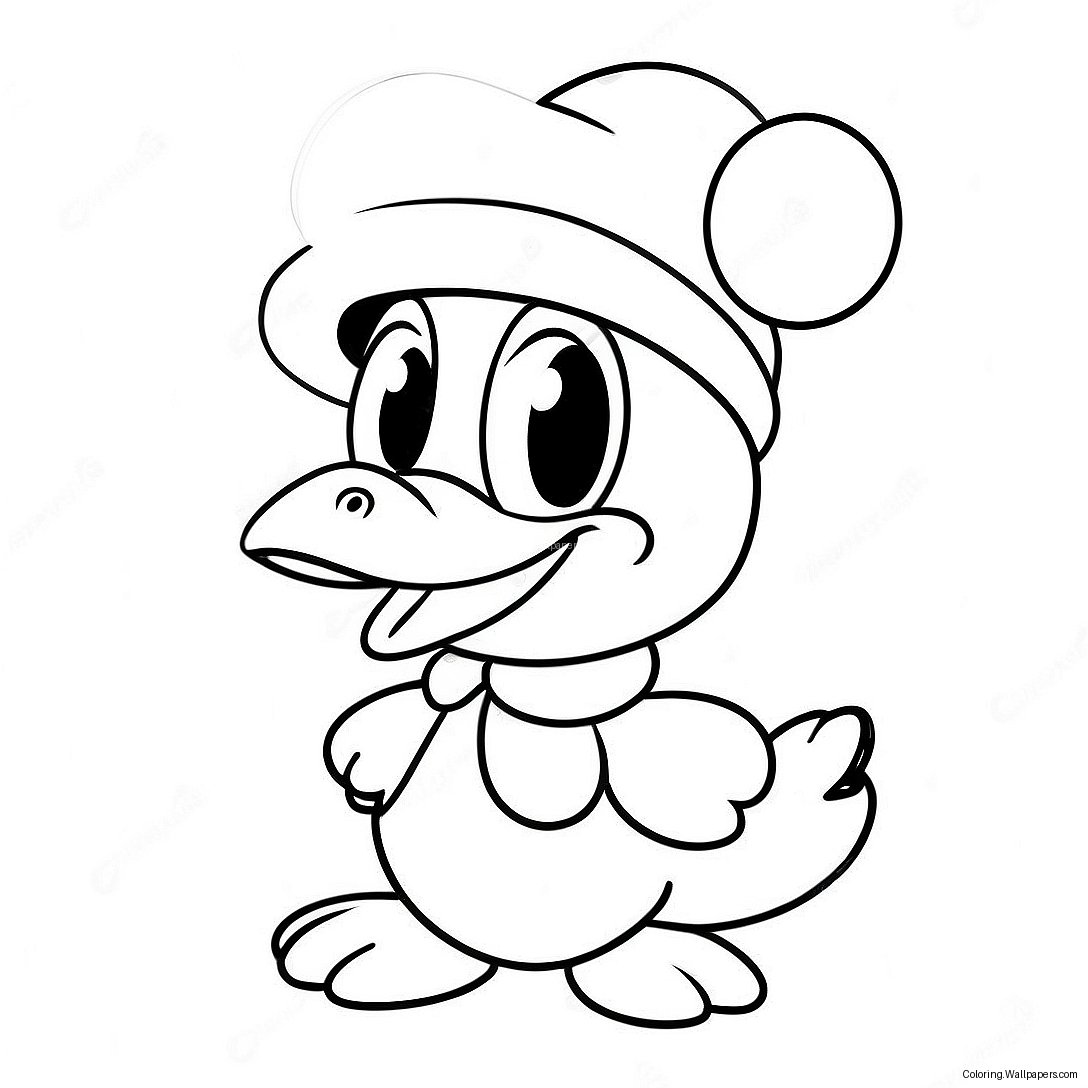 Pagini De Colorat Cu Donald Duck În Pălărie De Moș Crăciun 49418