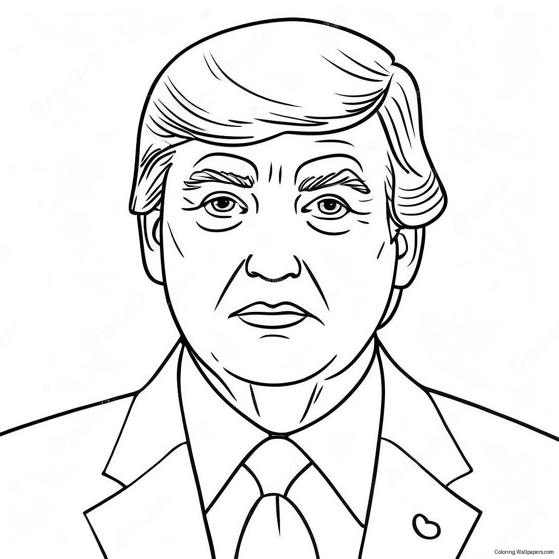 Donald Trump In A Business Suit Coloring Page 24032