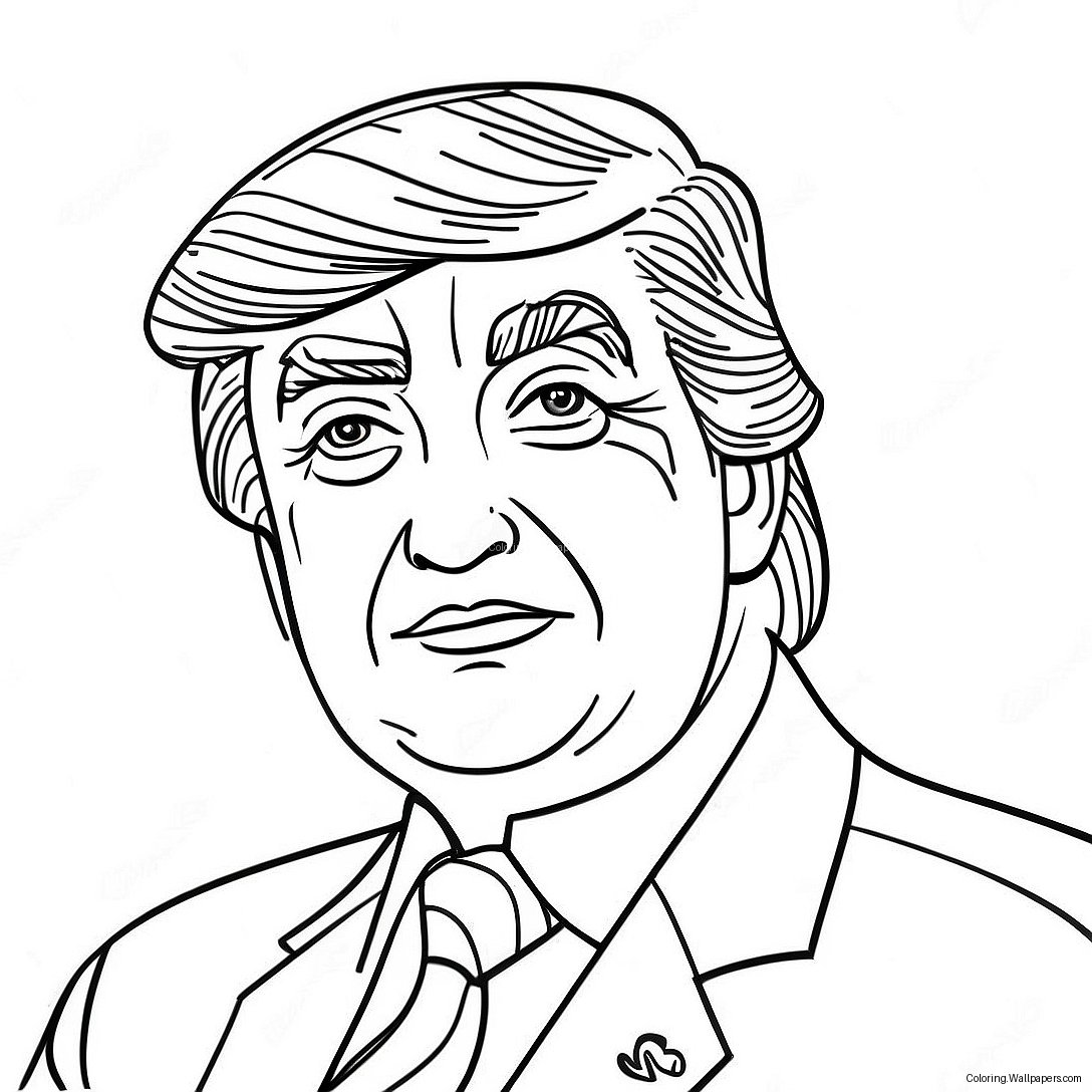 Donald Trump Official Portrait Coloring Page 24025