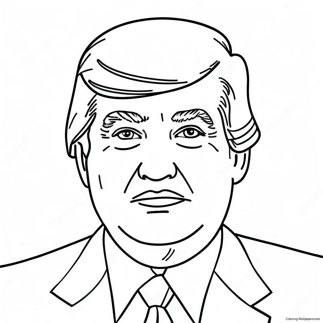 Page À Colorier Du Portrait Officiel De Donald Trump 24027