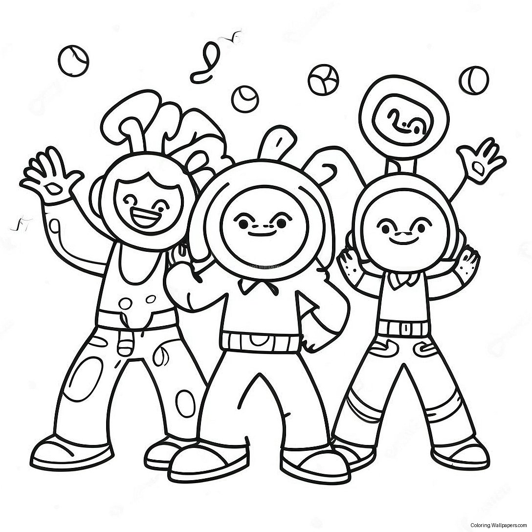 Doodlebops Dansfeest Kleurplaat 46659