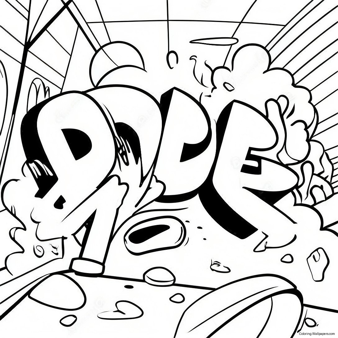 Dope Graffiti Art Coloring Page 7224