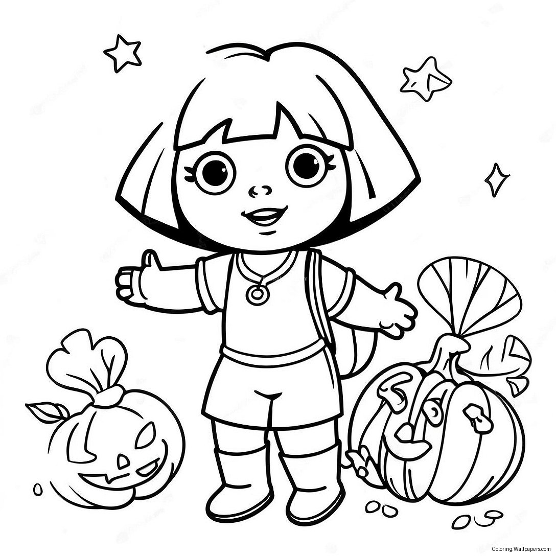 Dora Halloween Coloring Page 50117