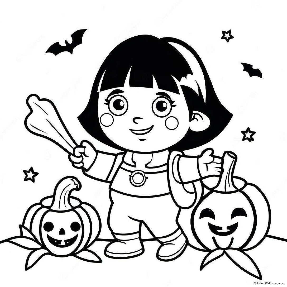 Dora Halloween Coloring Page 50120