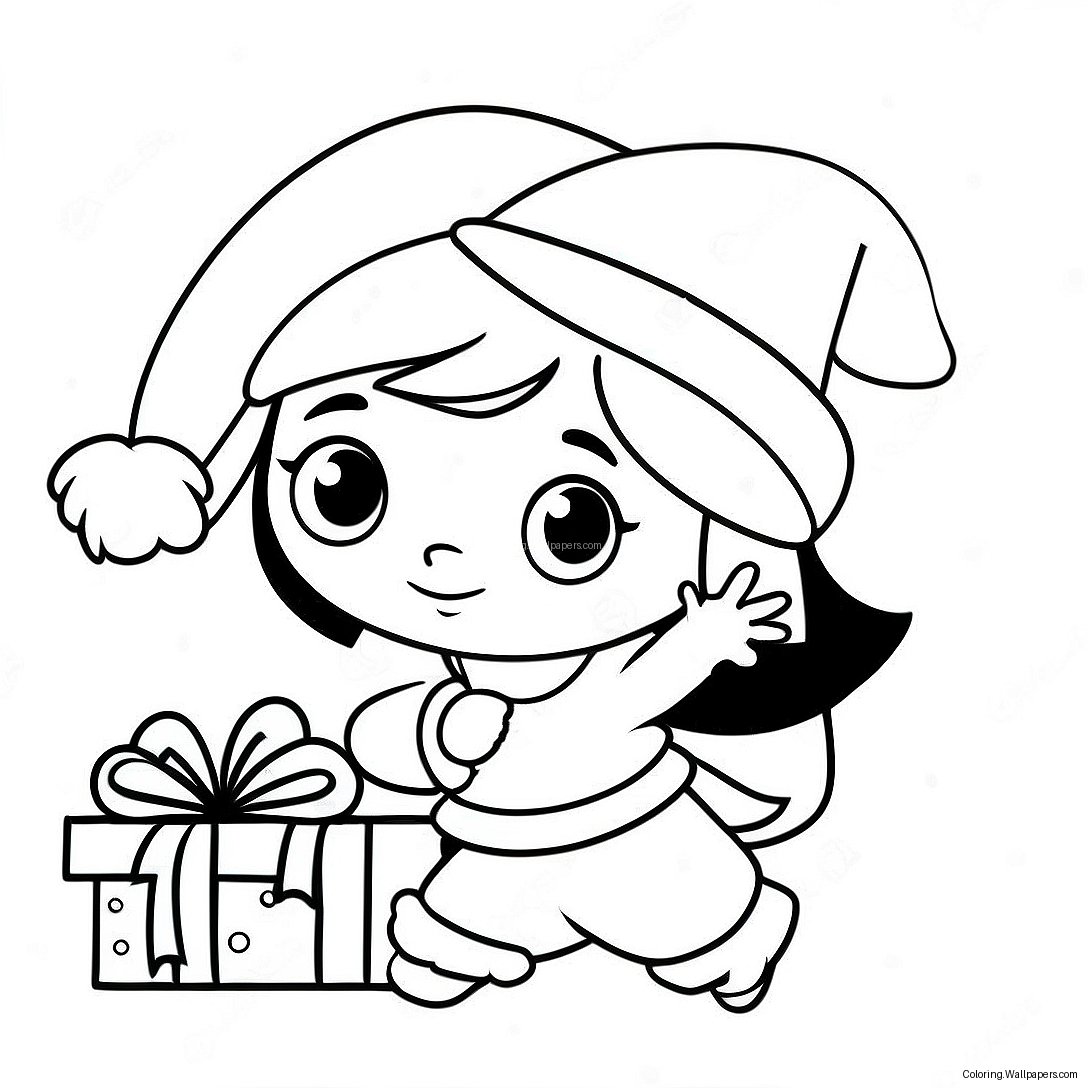 Dora In Een Feestelijke Kerstmuts Kleurplaat 35491