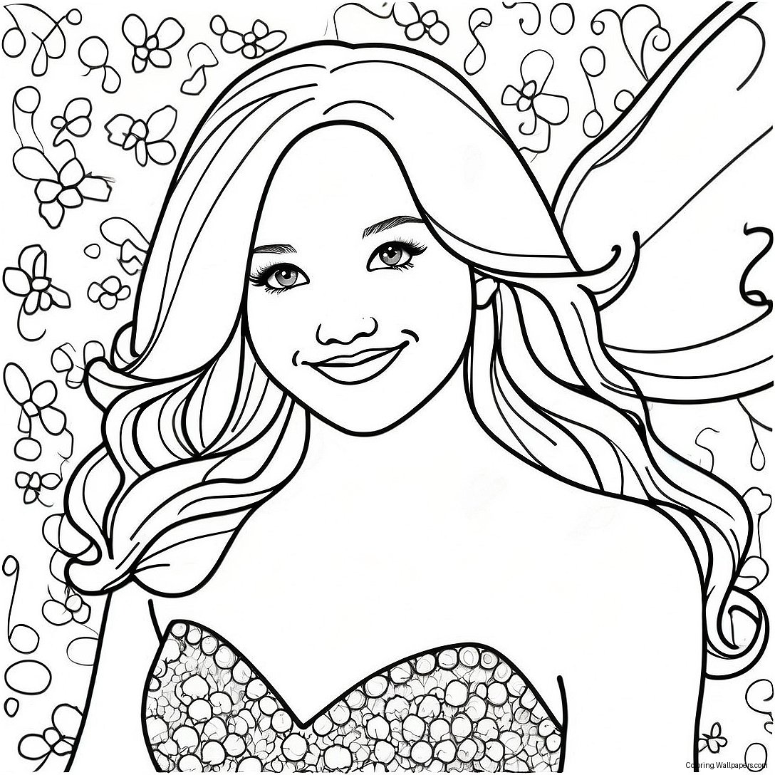 Dove Cameron In A Sparkly Dress Coloring Page 39283