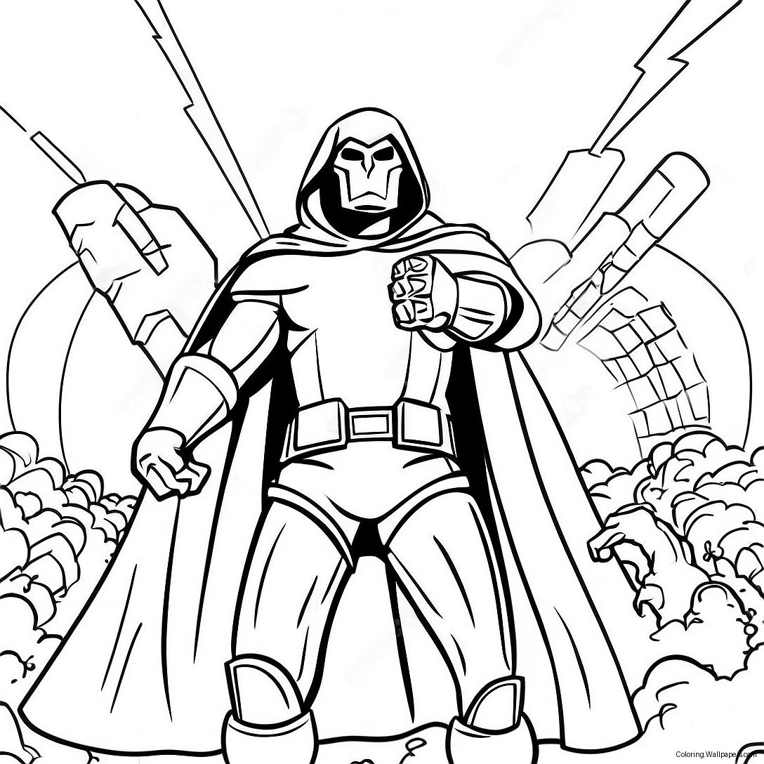 Página Para Colorir Do Dr. Doom Em Batalha 29102