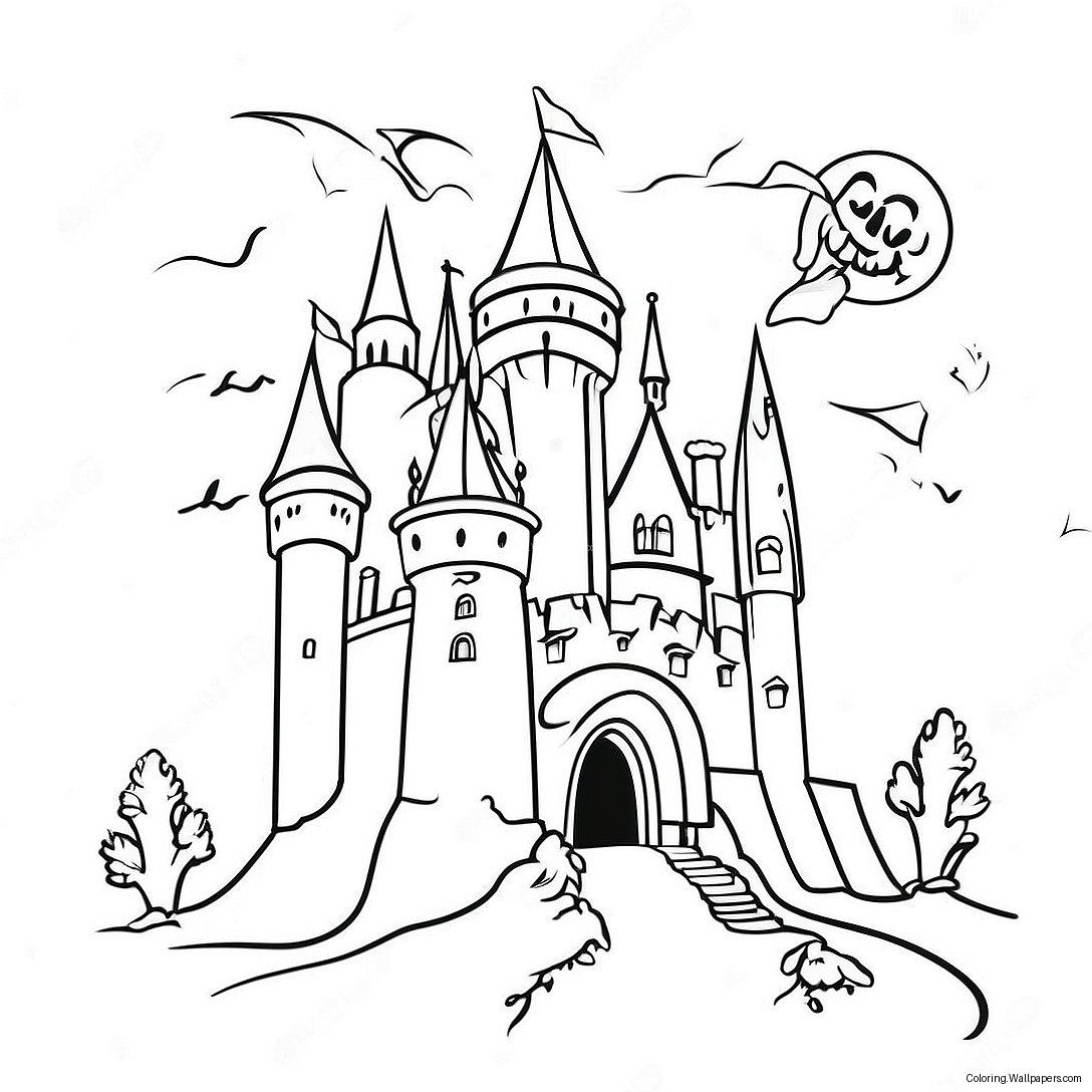 Dracula's Spooky Castle Coloring Page 1369