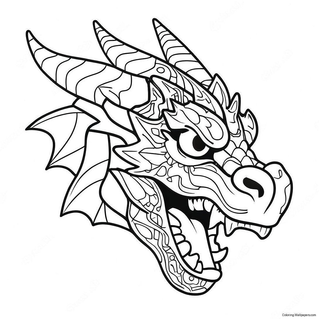 Dragon Head Coloring Page 42466