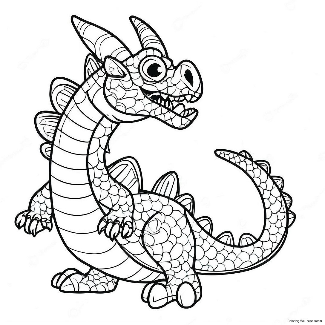 Dragon Puppet Template Coloring Page 16321