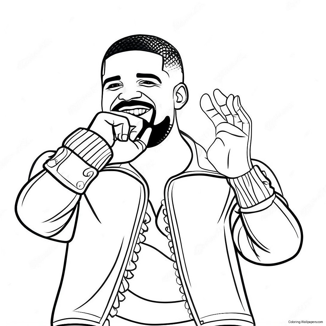 Drake Performing On Stage Coloring Page 5193