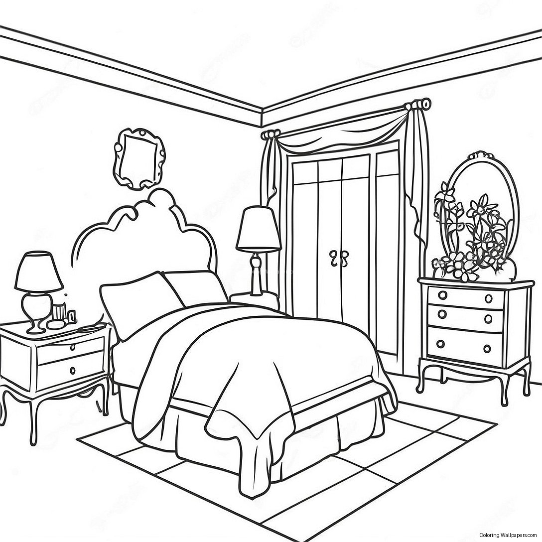 Dream Bedroom Coloring Page 40302