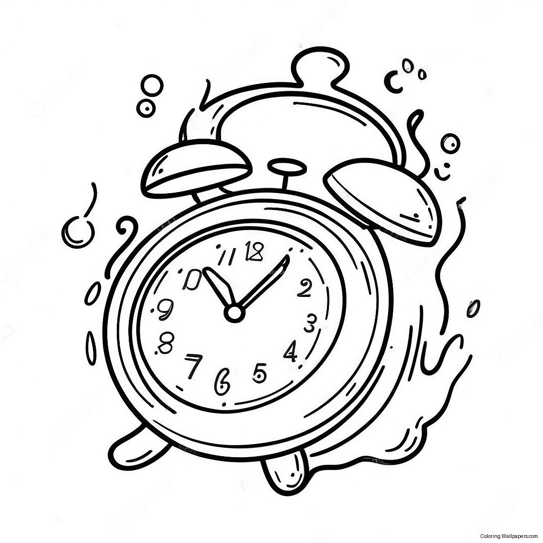 Dreamlike Melting Clocks Coloring Page 52842