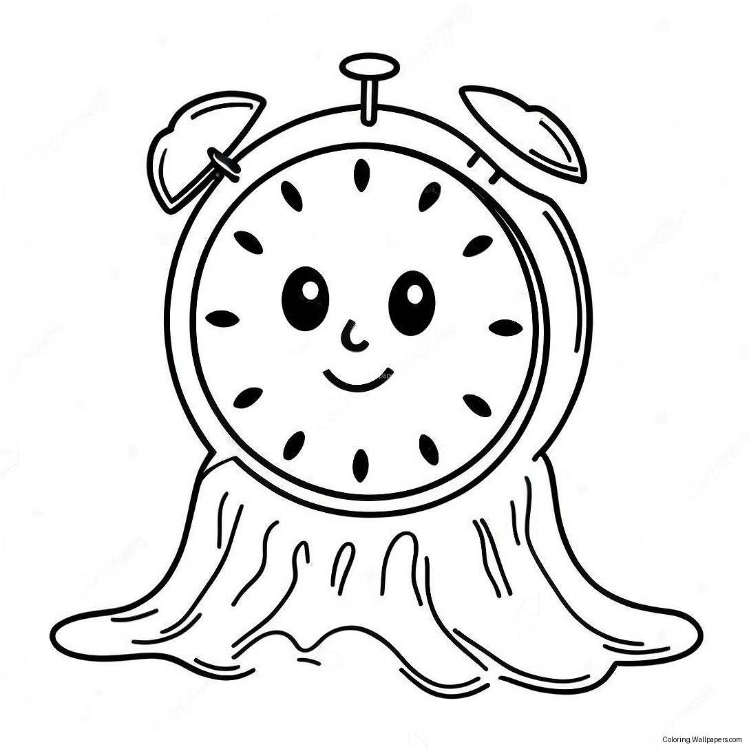 Dreamlike Melting Clocks Coloring Page 52843