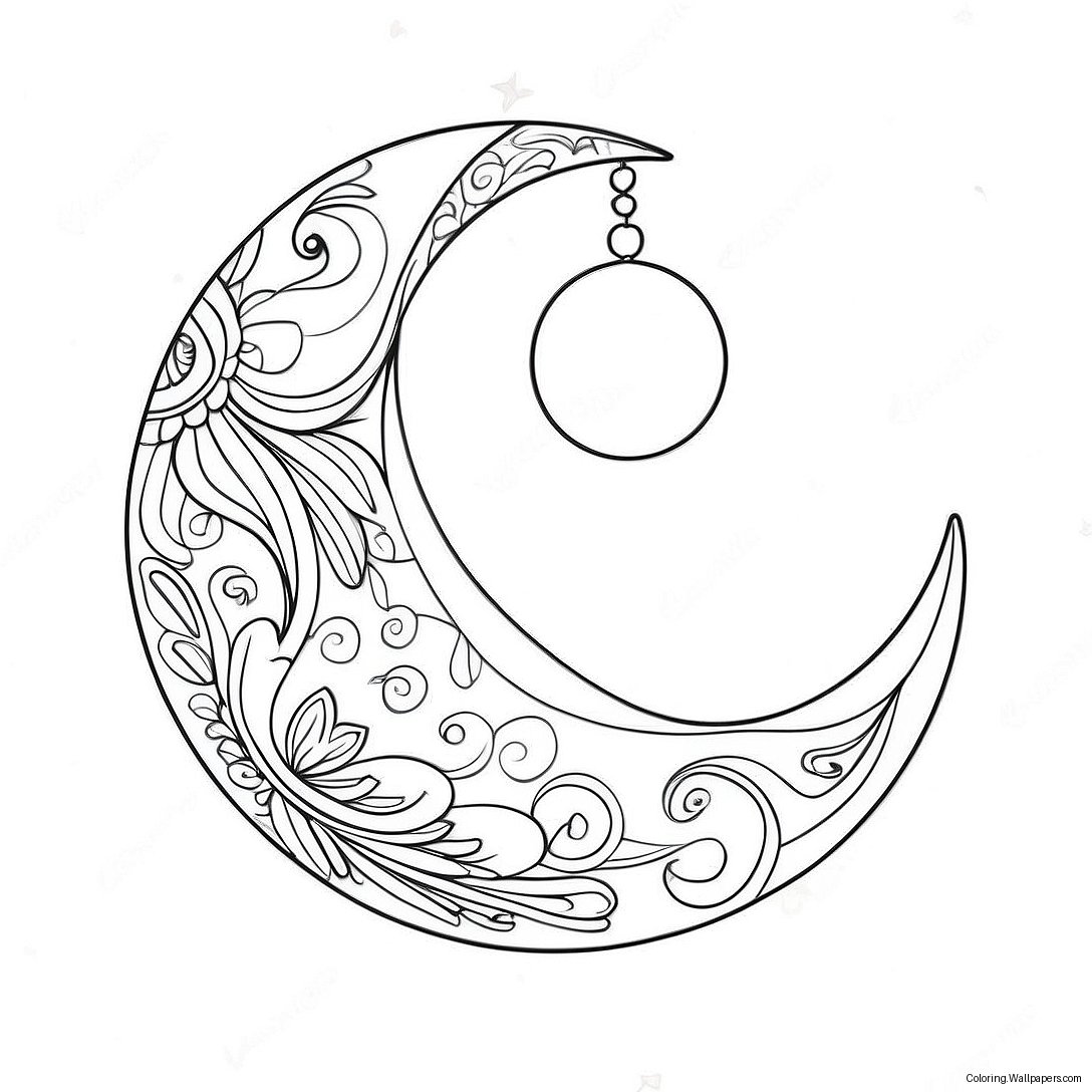 Dreamy Crescent Moon Coloring Page 47605