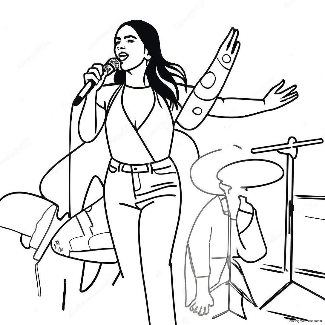 Dua Lipa Performing On Stage Coloring Page 28329
