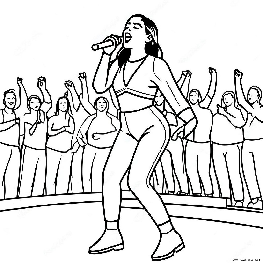 Dua Lipa Performing On Stage Coloring Page 28330