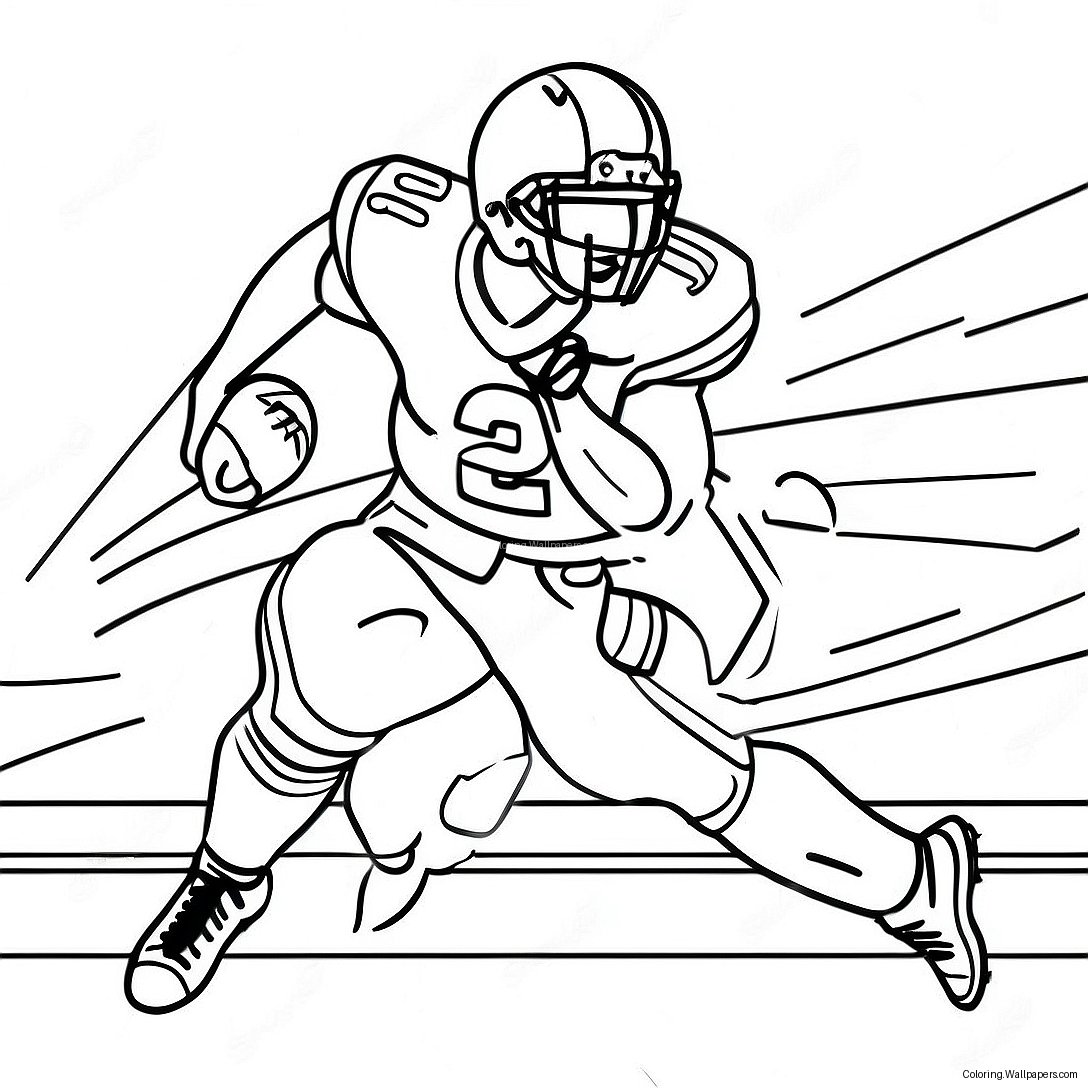 Dynamic Jalen Hurts Running Coloring Page 25197