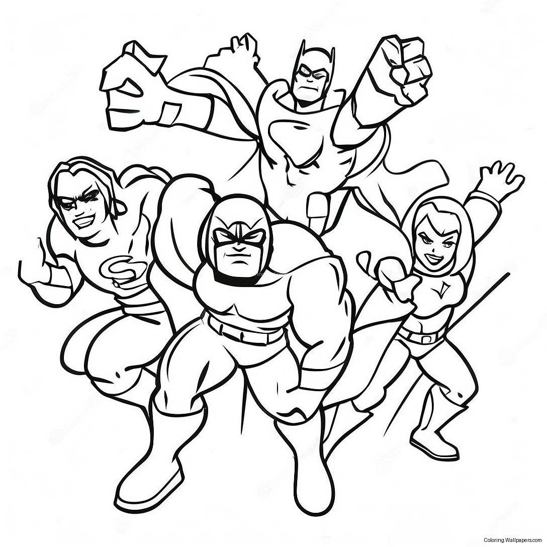 Dynamic Super Hero Squad Action Coloring Page 46508