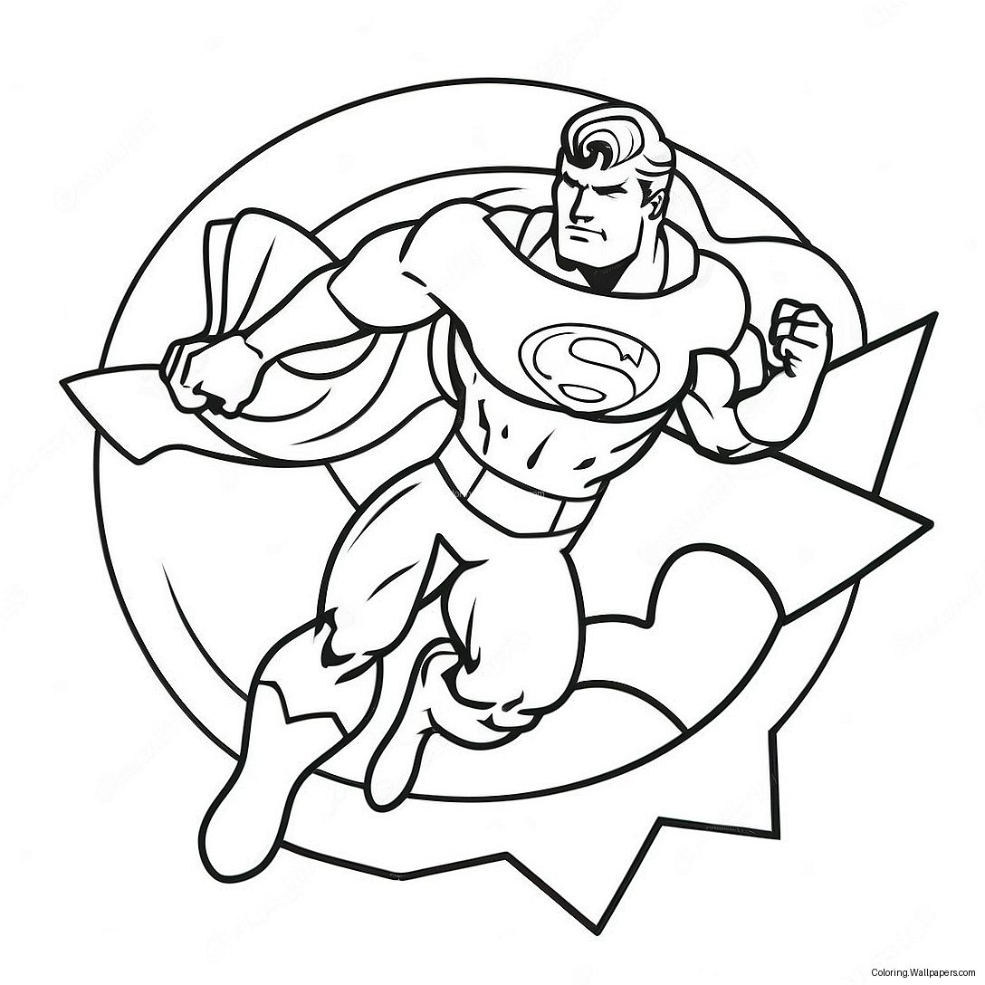 Página Para Colorir Do Emblema Dinâmico De Super-Herói 49182