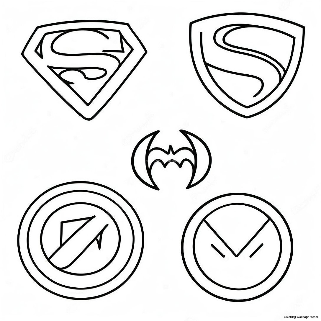 Página Para Colorir Do Emblema Dinâmico De Super-Herói 49183