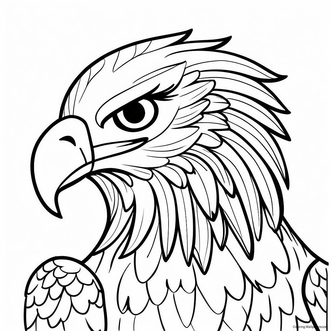 Eagle With Elegant Feathers Coloring Page 3434