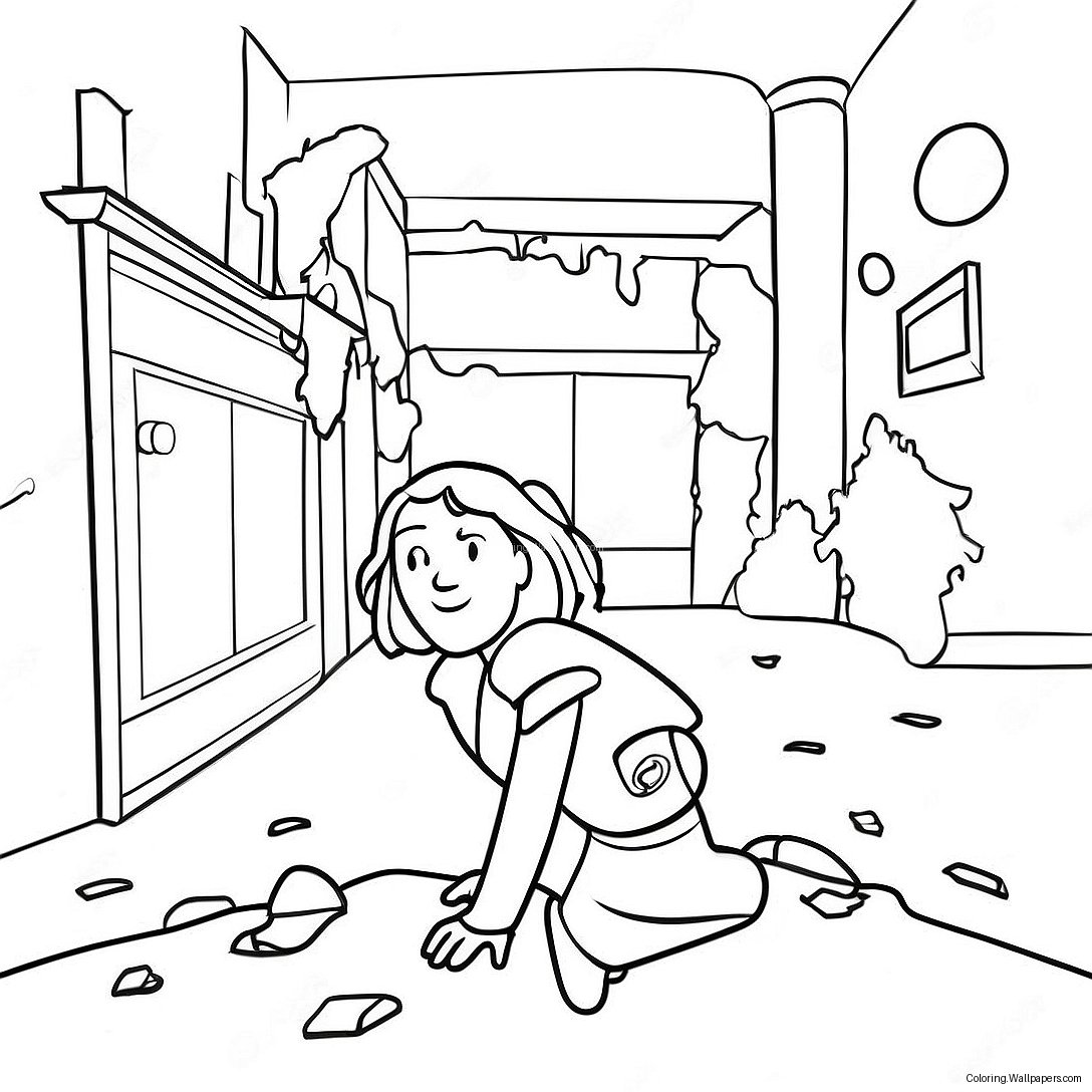 Earthquake Safety Awareness Coloring Page 17019