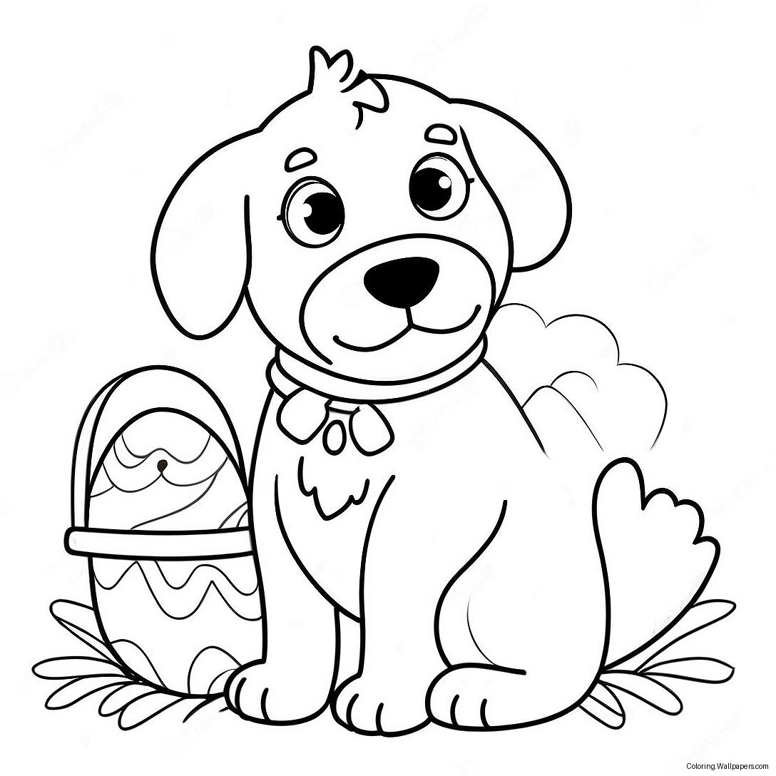 Easter Dog Coloring Page 57137