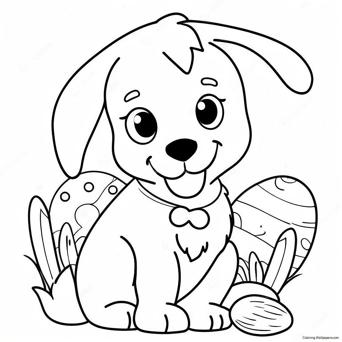 Easter Dog Coloring Page 57138