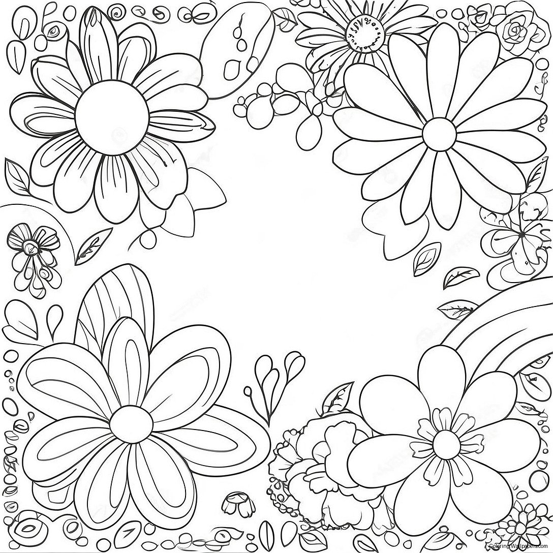 Easter Flowers Coloring Page 35616