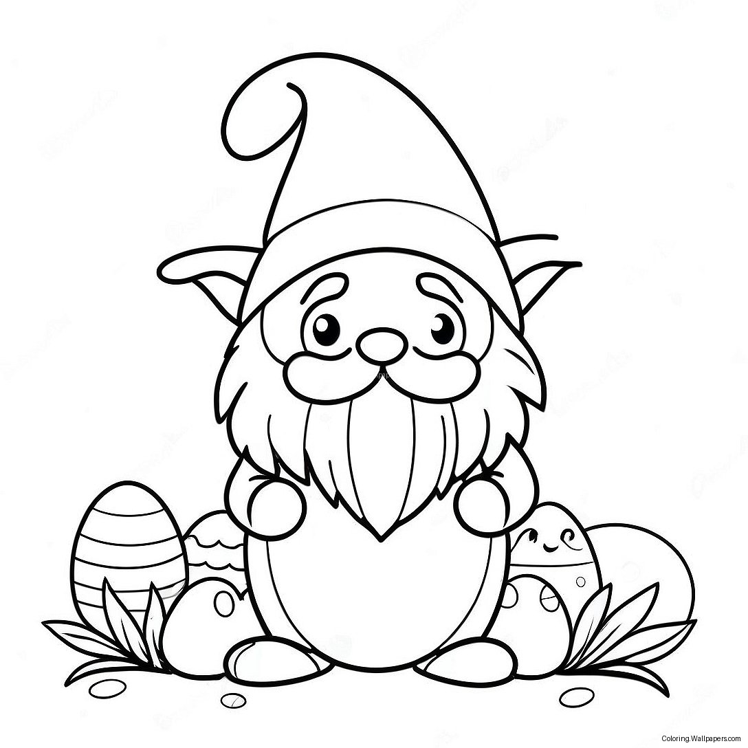 Easter Gnome Coloring Page 33703