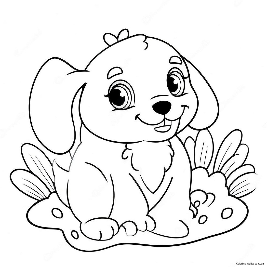 Easter Puppy Coloring Page 50107