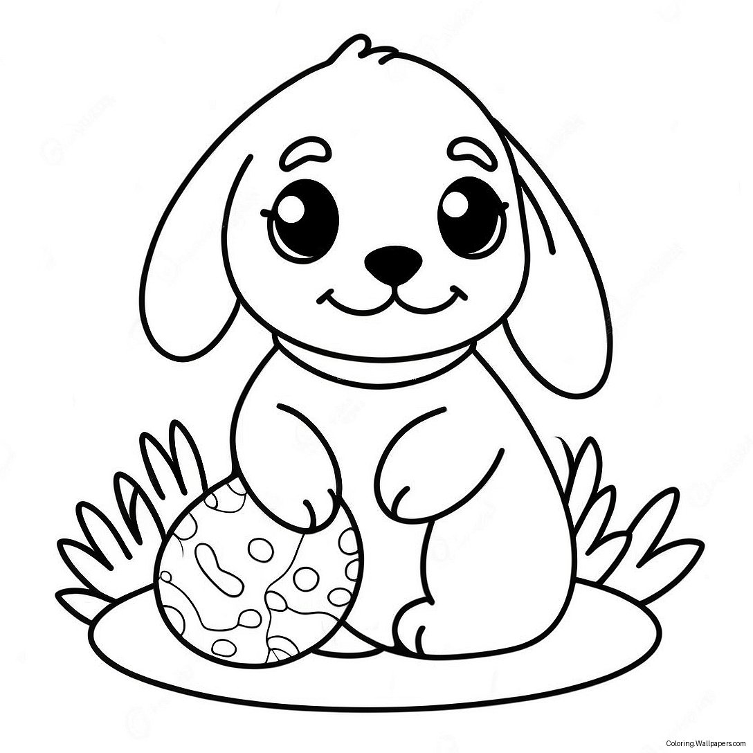 Easter Puppy Coloring Page 50108