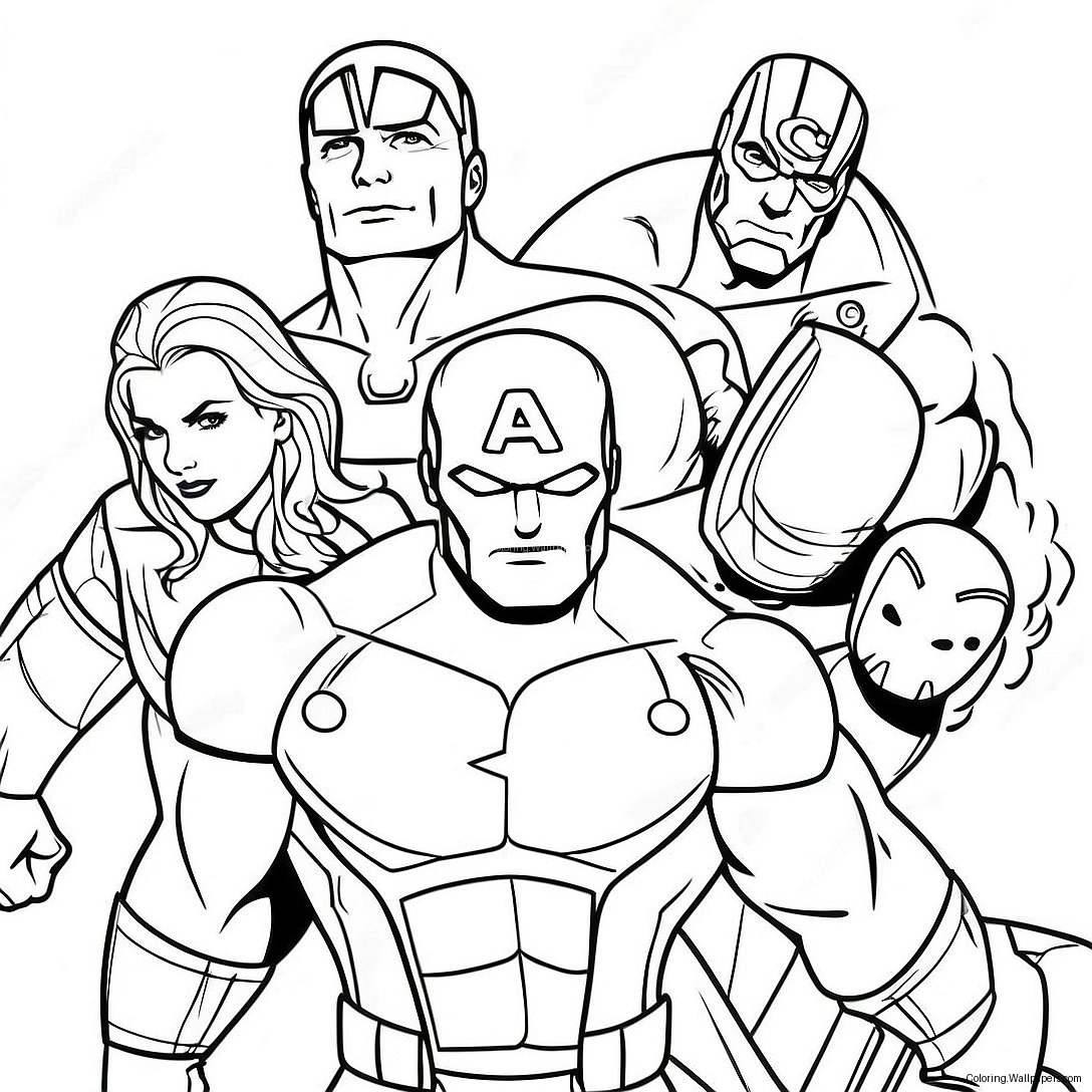 Easy Avengers Coloring Page 20530