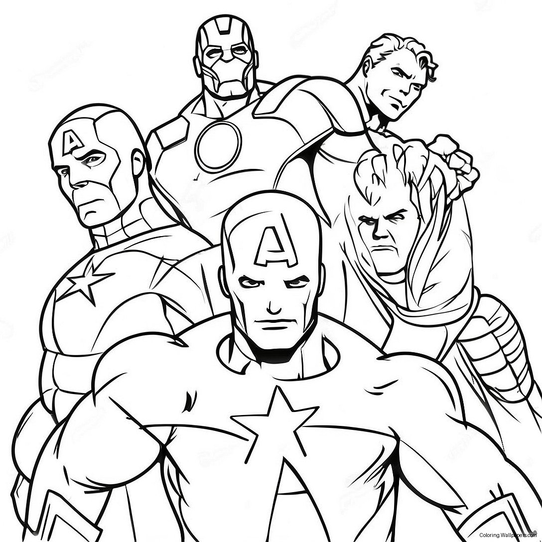 Easy Avengers Coloring Page 20532